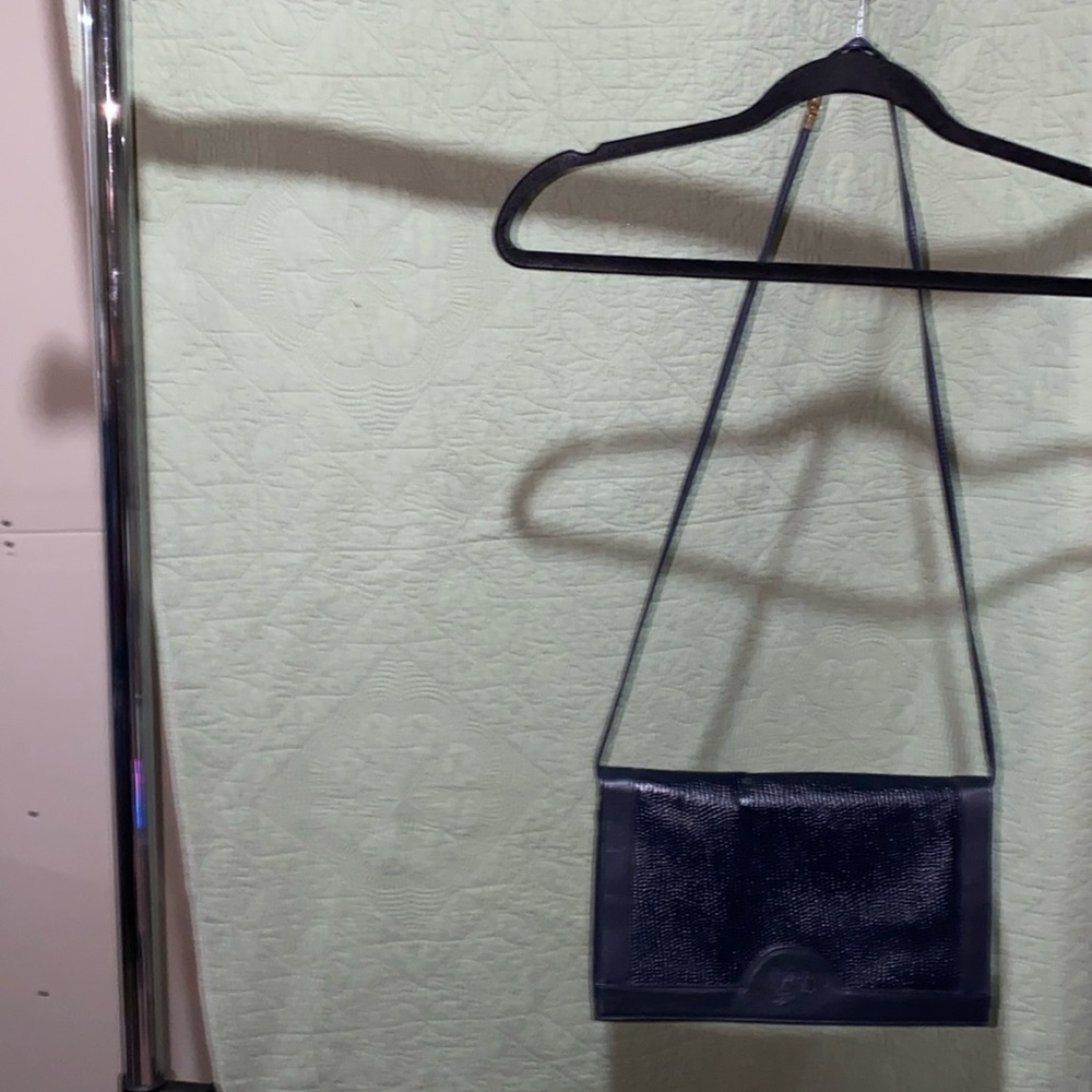 JANE SHILTON Gorgeous Genuine Leather (Navy) Used,Looks Unused! ~6463-ACC-001
